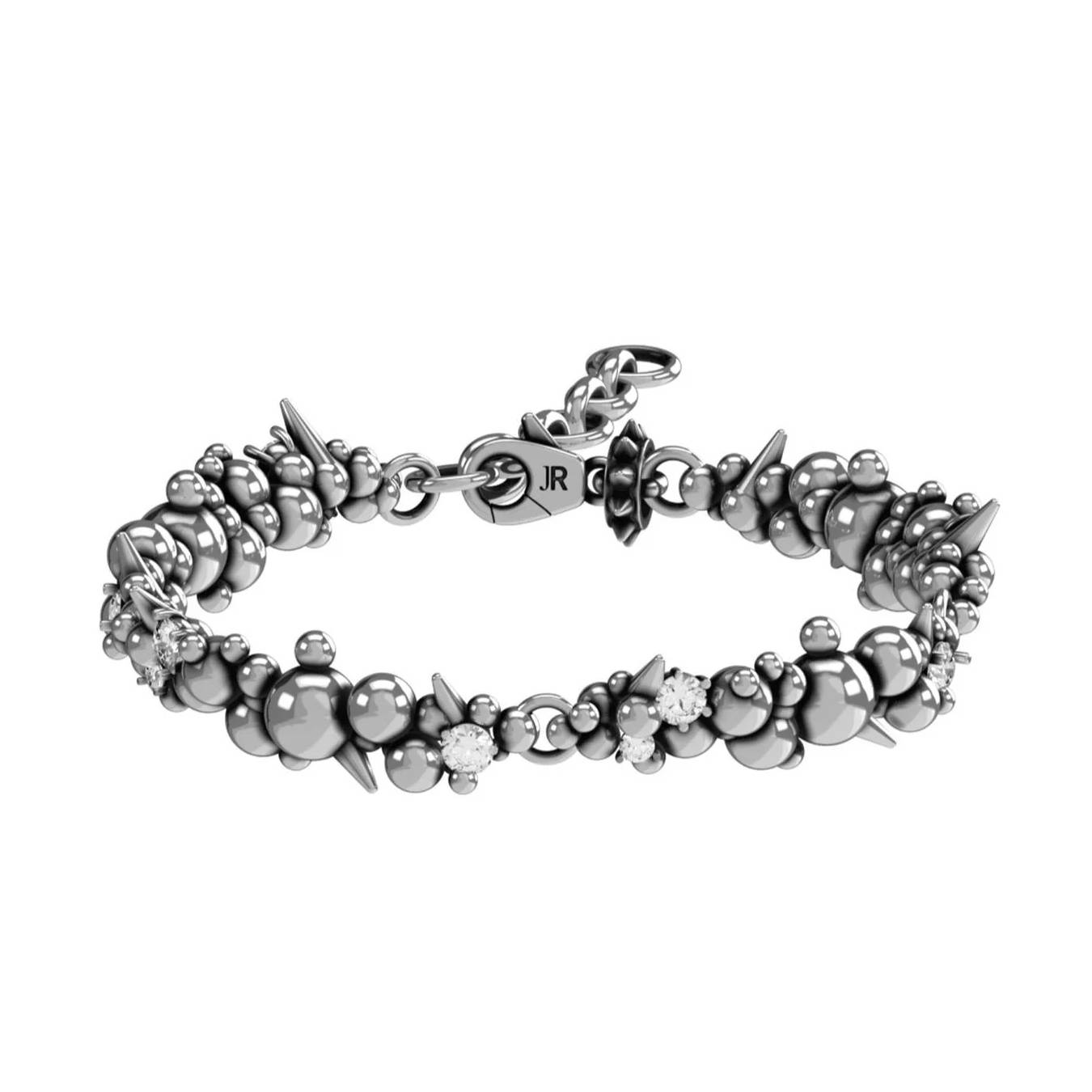 Bracciale Unisex John Richmond Borchie Diamanti Bronzo Argentato JRMB03BW